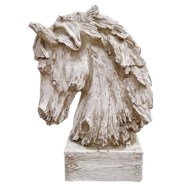 Large Plaster Horse Head Sculptures a Pair Chairish