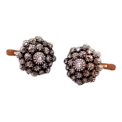 Earrings in 19.2k Gold and Paw with Diamonds, Set of 2 For Sale
