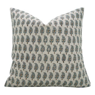 Floral Home Decor Cushion Cover Pure Linen 14x36 Inch- Lil Paisley For Sale