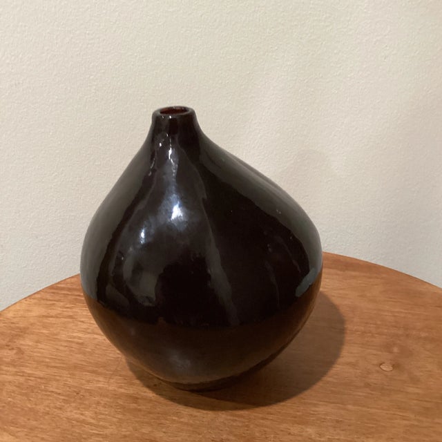 Vintage Hand-Blown & Crafted Glass Deep Purple "Bird" Vase For Sale - Image 11 of 12