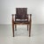 French teak and dark brown leather safari chair from around the 1930s/40s. In good vintage condition - the leather has a...