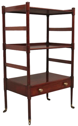 Antique Three Tier Mahogany Side Table, 1830