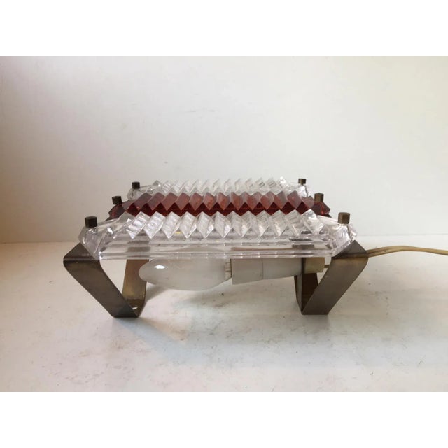 1960s Mid-Century Brass and Glass Sconce by Orrefors, 1960s For Sale - Image 5 of 9