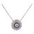 1930s Art Deco Diamond Sapphire Platinum 14k White Gold Double Halo Necklace For Sale