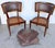 Wood Pair of Neoclassical Klismos Chairs with Caned Seats and Leather Cushions For Sale - Image 7 of 16