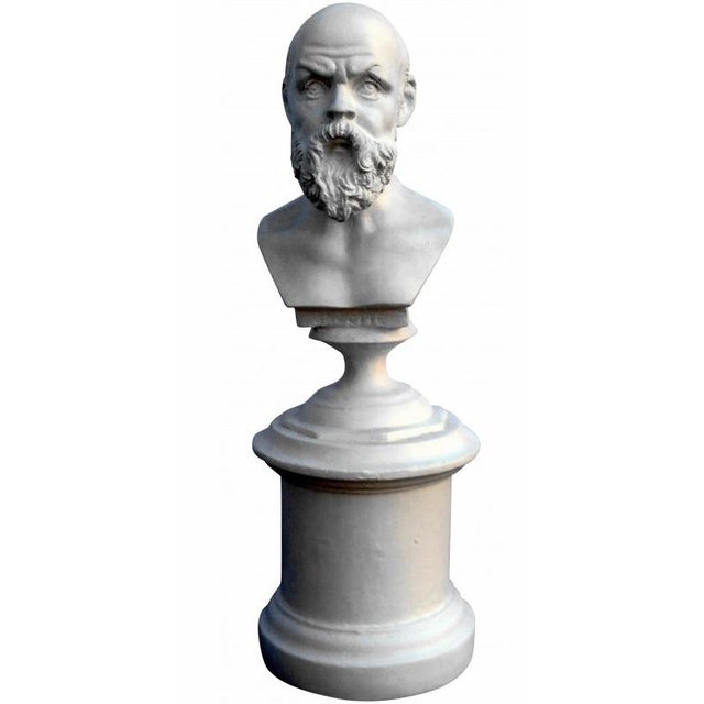 Small Busts of Philosophers, Poets and Orators, 20th Century, Plaster, Set of 5 For Sale - Image 5 of 7