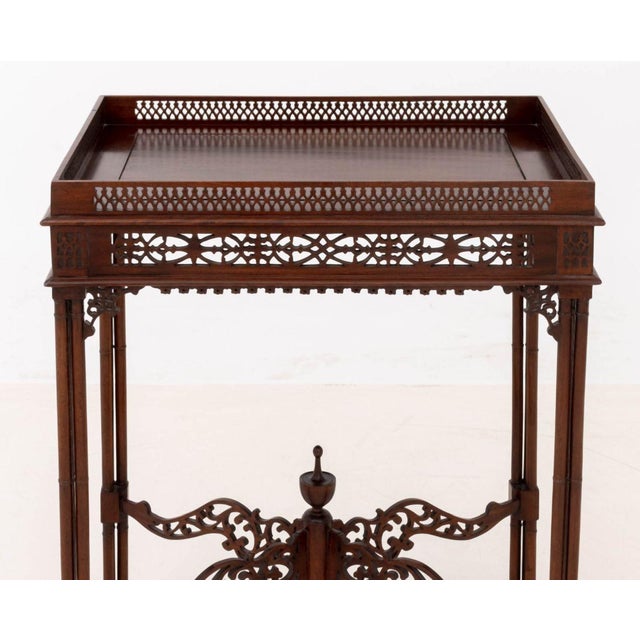 Chinese Chippendale Style Mahogany Silver Table For Sale - Image 4 of 9