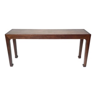 1970s Vintage Asian Ming Style Walnut Console Table For Sale