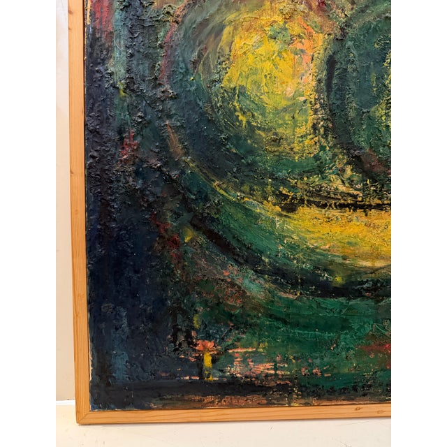 1990s 1998 Loic Riou Abstract Fruit Still Life Oil Painting on Canvas For Sale - Image 5 of 10