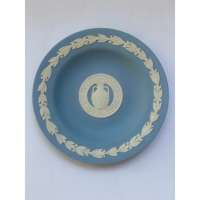 Blue 1759-1984 Souvenir Wedgwood Blue Jasperware Catchall in Original Box For Sale - Image 8 of 9