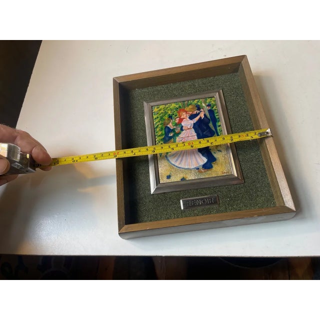 Paint Vintage Enamel Dance at Bougival Plaque after Pierre-Auguste Renoir from Barba Spain, 1960s For Sale - Image 7 of 8