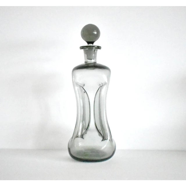 Mid-Century Modern Mid-Century Jacob Bang for Holmegaard "Kluk Kluk" Glassverk Norway Blown Glass Decanter For Sale - Image 3 of 8