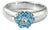 Blue Topaz Engagement Ring, Flower Style Gemstone Ring Us 7 For Sale