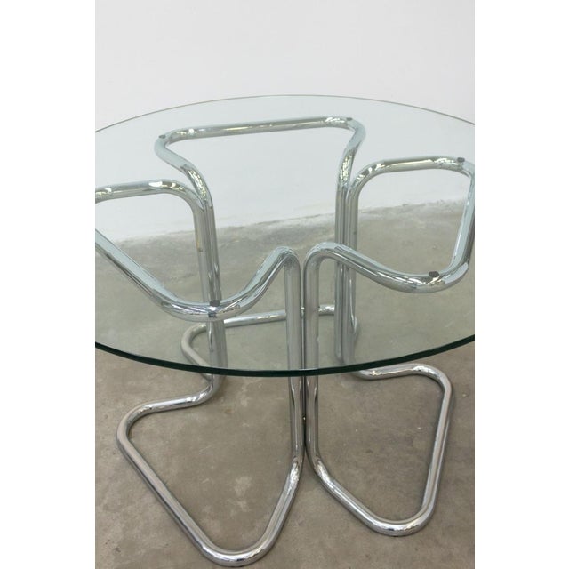 Vintage Round Glass Table with Chairs and Coffee Table, 1970s, Set of 6 For Sale - Image 4 of 18