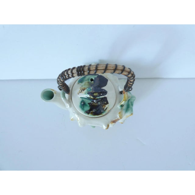 1960s French Vintage Barbotine Tea Pot For Sale - Image 4 of 8