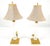 Brass 960'sPair of Crystal & Square Brass Bases Ornate Shades 25" Tall Table Lamps For Sale - Image 8 of 15