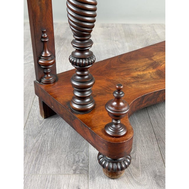 19th Century Napoleon III Mahogany and White Marble Console Table For Sale - Image 10 of 13