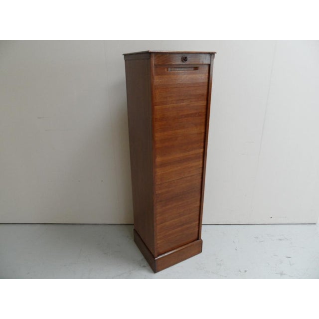Vintage Filing Cabinet with Roller Shutter, 1950s, in Very Good conditions. Designed 1950 to 1959