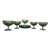 Early 20th Century Fostoria Versailles Green Uranium Glass Dessert Plate & Bowls- 10 Pieces For Sale
