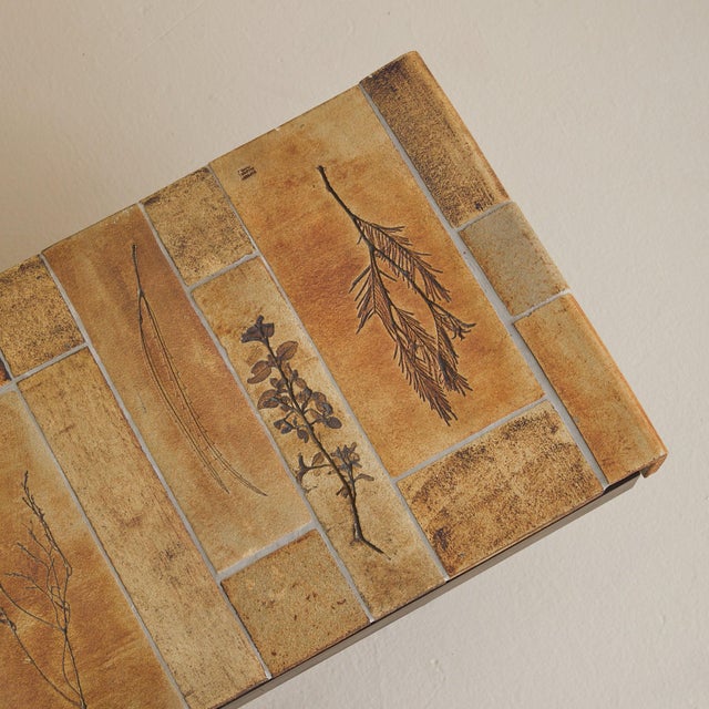 French Garrigue Botanical Motifs Ceramic Coffee Table by Roger Capron, 1970s For Sale In Chicago - Image 6 of 11