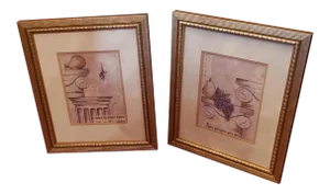 1980s L' Amour Sheet Music, Framed - a Pair