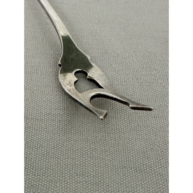 Late 19th Century Antique Webster Co. Sterling Silver Two Tine Butter Pick Art Nouveau Style Condiment Fork For Sale - Image 5 of 9