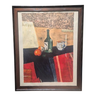Rene Genis 1960s ~ "Nature Morte Avec Bouteille" Signed & Numbered For Sale