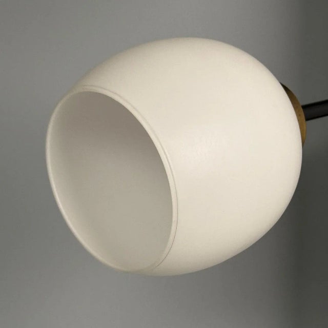 Italian Mid-Century Modern, Three Light Wall Sconce, Painted Metal, Glass, 1950s For Sale - Image 10 of 10