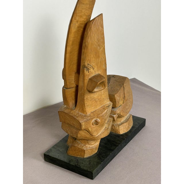 Wooden Sculpture by Luigi Nervo, 1973 For Sale - Image 3 of 17