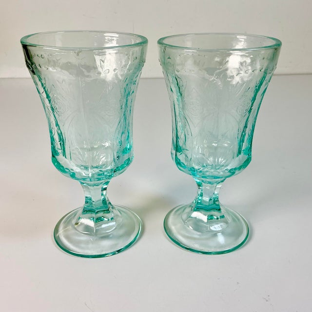 1970s Vintage Victorian Boho Chic Indiana Glass Co. Recollection Goblets - Set of 7 For Sale - Image 9 of 12
