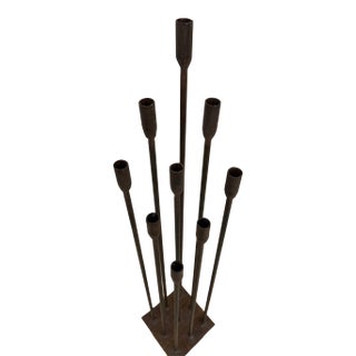 1960s Iron Floor Candle Holder in the Style of Harry Bertioa For Sale