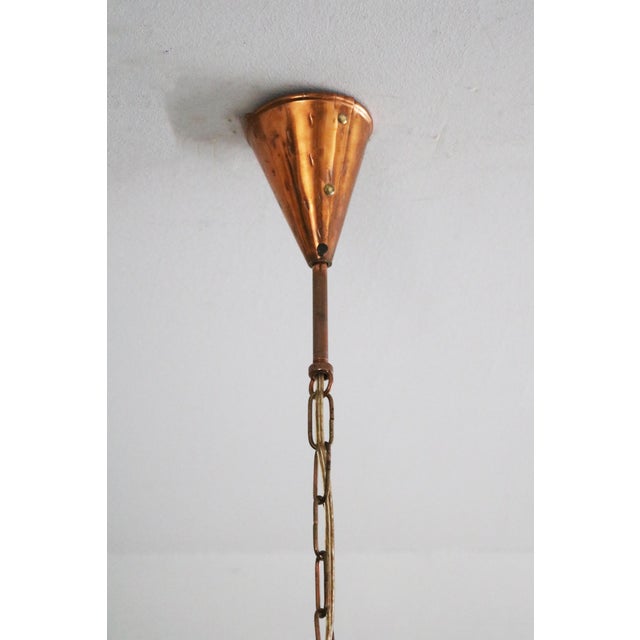 1960s Danish Brutalist Hand-Hammered Copper Pendant Lamp from ES Horn Aalestrup, 1960s For Sale - Image 5 of 8
