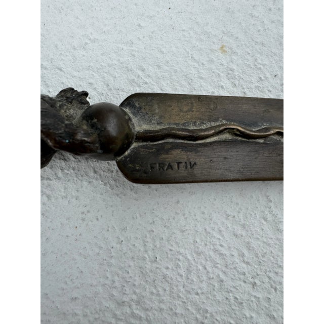 Antique Paper Cutter or Letter Opener in Bronze by Christophe Fratin For Sale - Image 3 of 8