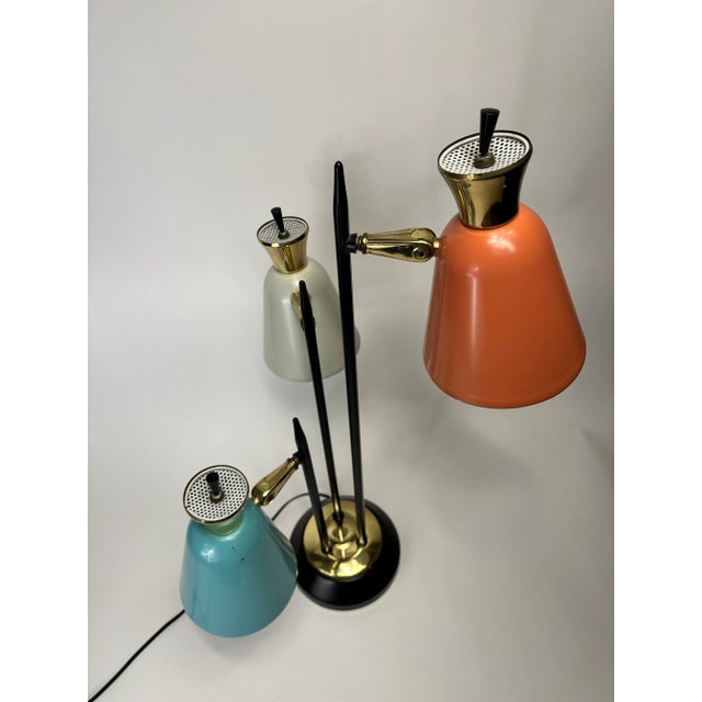 1950's French 3 Arm Table Lamp For Sale - Image 9 of 10