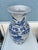 Tall Vintage Asian Chinese Blue & White Ribbed Porcelain Vase For Sale - Image 4 of 7