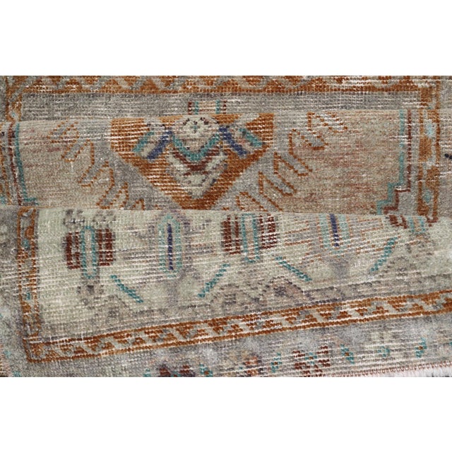 Brown Vintage Turkish Oushak Rug With All-Over Sub-Geometric Medallion Design For Sale - Image 8 of 8