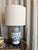 Beautiful vintage hand painted floral motif, pastel palette ginger jar lamp. Linen style lampshade is included. 17” to top...