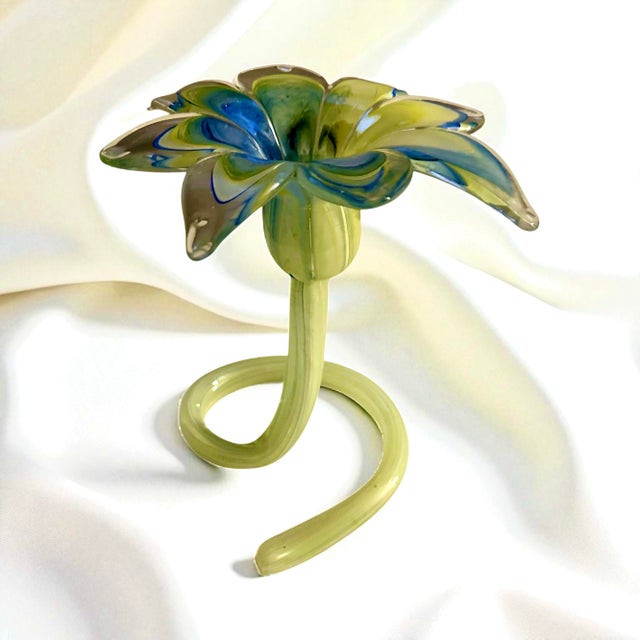Vintage Venetian Art Glass Tubular Flower Vase For Sale - Image 9 of 10