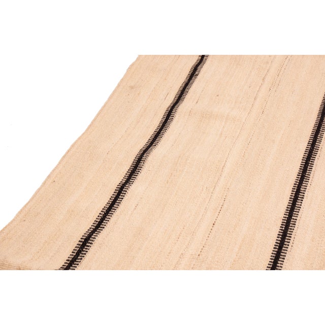 Transitional Antique Persian Transitional Beige and Brown Geometric Wool Rug by Rug & Kilim For Sale - Image 3 of 5