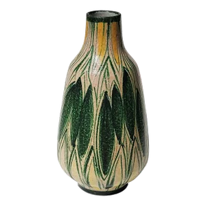 1940s Ceramic Vase With Flambé Glaze, Artist Signed