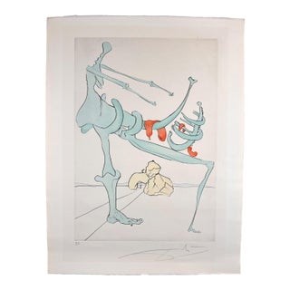 1970s Dali Visions De Quevedo Mother & Child Hand Signed Numbered Etching Surreal Art For Sale