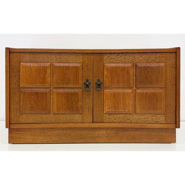 Mid 20th Century Small Oak Danish Modern Brutalist Chests, Henning Kjaernulf Style, Pair For Sale - Image 5 of 10