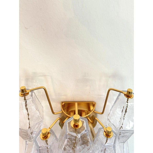Transparent Poliedri Murano Glass Gold Wall Sconce by Simoeng for Simoeng For Sale - Image 4 of 8