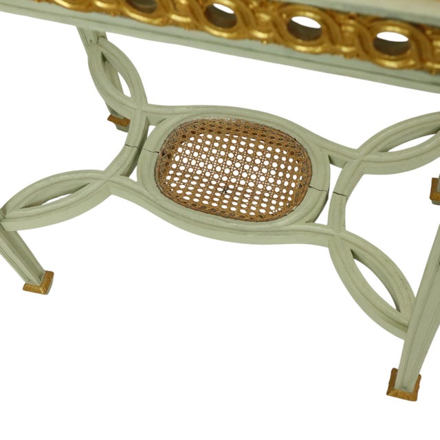 Antique Louis XVI Gilded Console Side Table in Green Marble, 1890s For Sale - Image 9 of 18