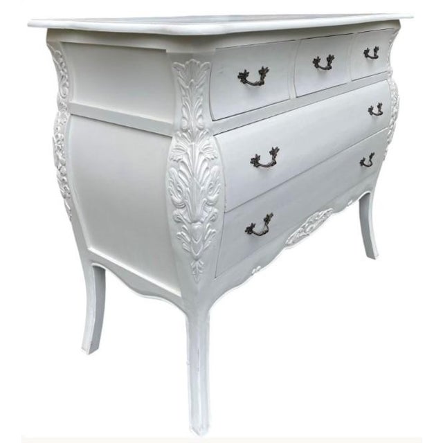 Printmaking Materials Shabby Chic French Country 5-Drawer White Bombay Chest For Sale - Image 7 of 7