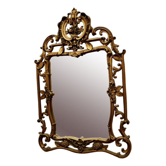 Elaborate Atsonea Rococo Gilt Wall Mirror, 1940s For Sale