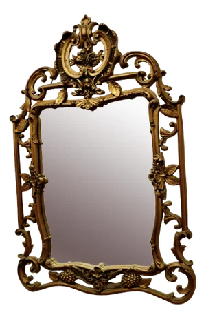 Elaborate Atsonea Rococo Gilt Wall Mirror, 1940s