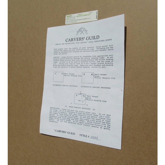 C.1950-59 Hollywood Regency Era Gilt Silver Leaf Wood Carved Bamboo-Style Mirror For Sale - Image 11 of 13