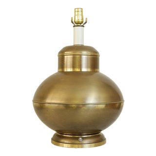 1950s Vintage Art Deco Brass Table Lamp For Sale