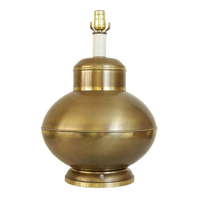 1950s Vintage Art Deco Brass Table Lamp For Sale